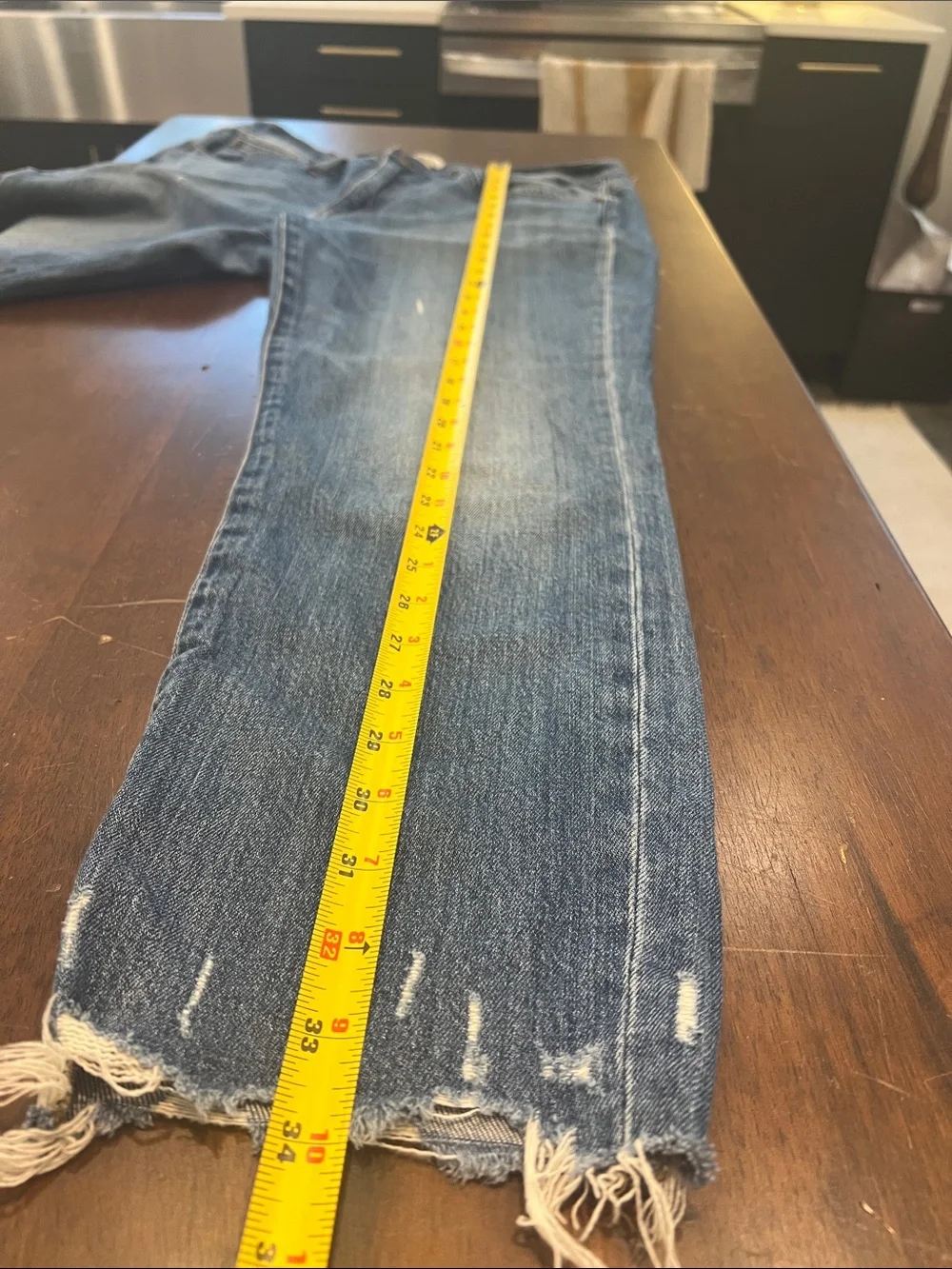 J. Crew Women's Cropped Distressed Blue Jeans